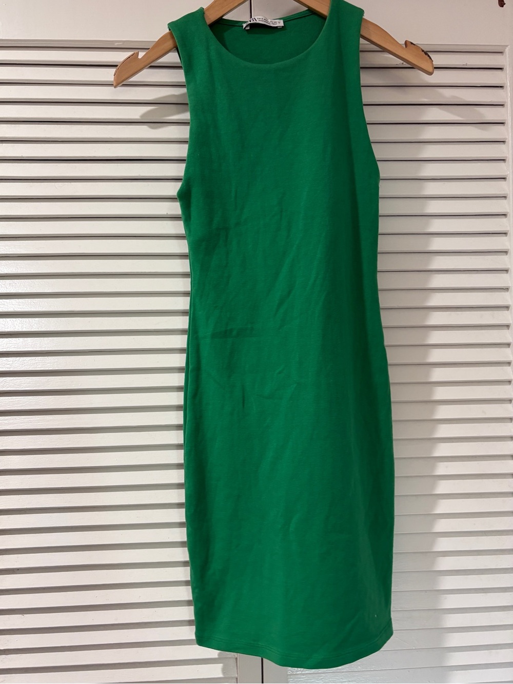 Zara Sleeveless Green Mini Dress - Picture 1 of 5